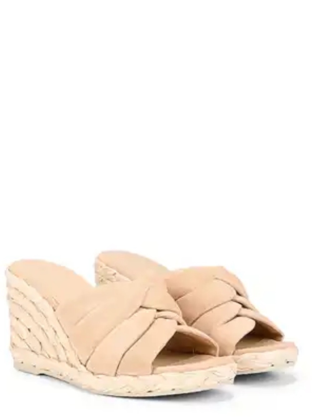 VINCE Gillian Tan/Cream Suede Woven Wedge Sandals. Size 10